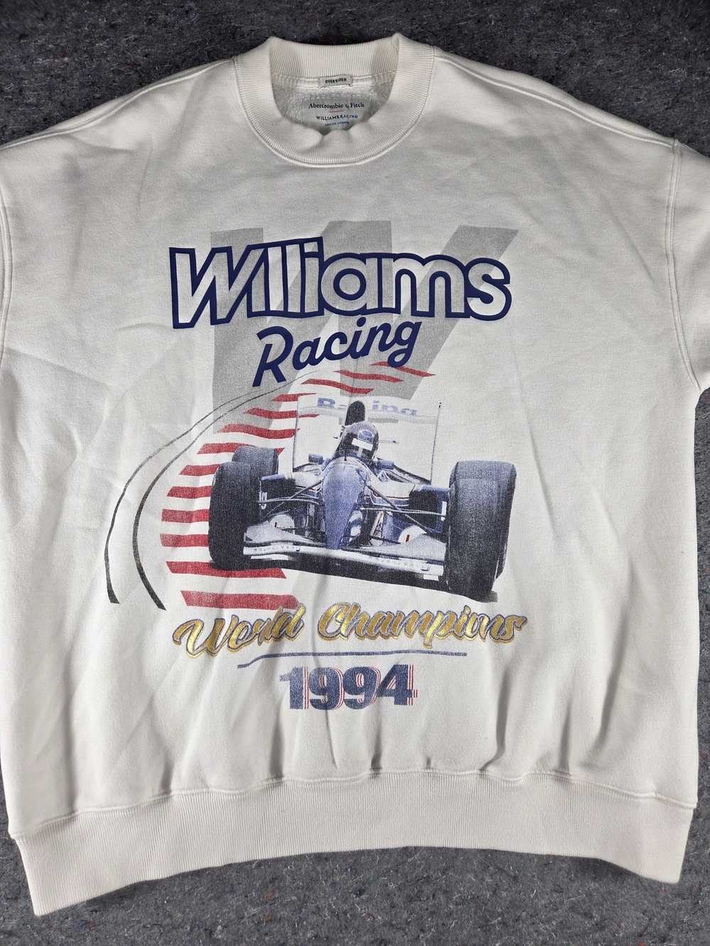 Abercrombie & Fitch Williams Racing F1 94 World Champions Sweatshirt L Oversized